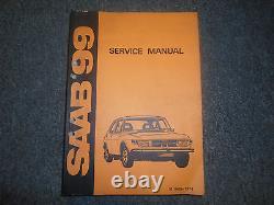 1969 72 73 1974 Saab 99 Service Repair Manual FACTORY OEM BOOK WATER DAMAGE