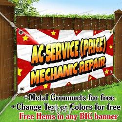 AC Service price Mechanic Repair Advertising Vinyl Banner Sign Star Flag