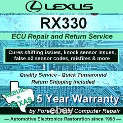 RX330 Lexus ECU, ECM, PCM Repair Service Cure capacitor damage 5yr warranty