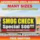 Smog Check Advertising Banner Vinyl Mesh Sign Auto Repair Service Car Add Price