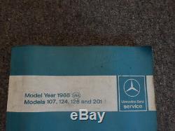 1988 Mercedes Modèles 107 124 126 201 Service De Réparation Manuel D 'atelier 88 Endommager Eau