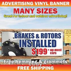 Bannière publicitaire en vinyle et en maille pour les prix des services de réparation de voitures et d'automobiles de ROTORS DE FREINS.