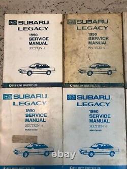 Manuel d'atelier de réparation de service de Subaru Legacy 1990 SET de livres OEM d'usine USÉS ENDOMMAGÉS