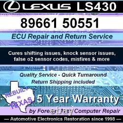 Réparation de l'ECU/ECM Lexus LS430 89661-50551: Réparation des dommages aux condensateurs avec une garantie de 5 ans.