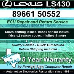Réparation de l'ECU/ECM Lexus LS430 89661-50552 : Réparation des dommages du condensateur avec une garantie de 5 ans.