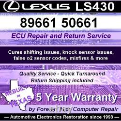 Réparation de l'ECU / ECM Lexus LS430 89661-50661, guérison des dommages du condensateur avec une garantie de 5 ans.