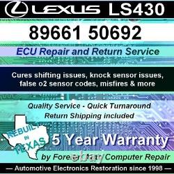 Réparation de l'ECU/ECM Lexus LS430 89661-50692 pour dommages aux condensateurs, garantie de 5 ans