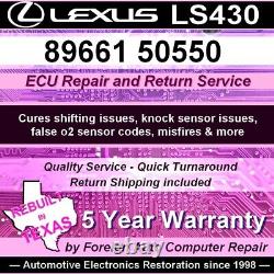 Réparation de l'ECU/ECM de la Lexus LS430 89661-50550 pour remédier aux dommages du condensateur avec une garantie de 5 ans.
