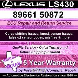 Réparation du boîtier électronique ECU/ECM de la Lexus LS430 89661-50872 pour remédier aux dommages causés aux condensateurs, garantie de 5 ans.