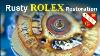 Restauration D’une Montre Rolex Rusty Mouvement Gravement Endommagé Par L’eau