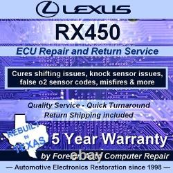 Rx450 Lexus Ecu, Ecm, Pcm Service De Réparation Cure Dommages Condensateur 5 Ans De Garantie
