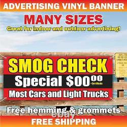 Smog Check Publicité Bannière Vinyl Mesh Sign Auto Réparation Voiture De Service Ajouter Le Prix